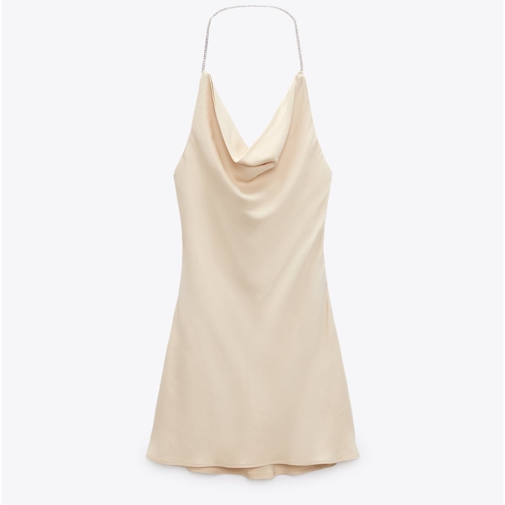 ZARA - Draped Satin Effect Dress